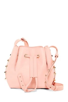 LUANA 意大利 NICO 迷你铆钉皮革单肩包 斜挎包 NYMPH 粉红色 全新带标签 440 美元 — 第 1/4 张图片