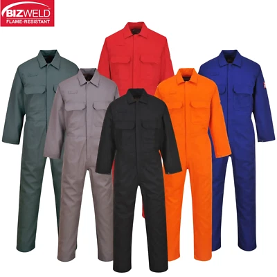 Portwest Bizweld Coverall Flame Resistant Overall Welding Safety Boiler Suit - Image 1 of 4