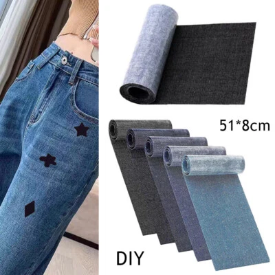 Iron On Repair Mending Clothing Jeans Trousers Fabric Patches Denim Craft UK - Image 1 of 4