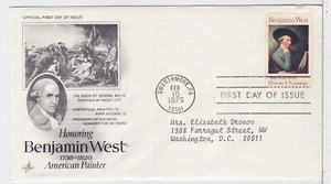 TurtlesTradingPost- Benjamin West- Painter- 1975 #1553 Artcraft FDC - Picture 1 of 1