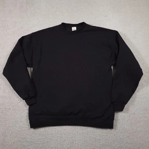 Hanes Eco Smart Crewneck Sweatshirt Adult Mens Large Black Blank Soft Fleece - Picture 1 of 11