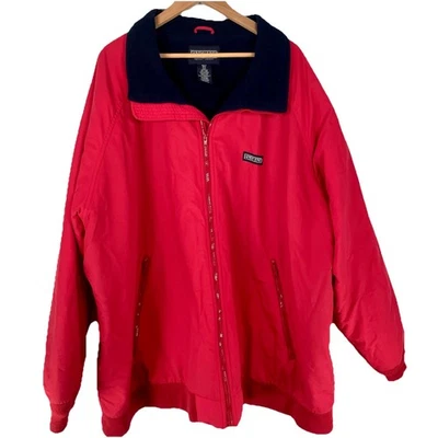 Land’s End Squall Jacket Mens 3XLT Red Full Zip Polartec Fleece Lined Thinsulate - Image 1 of 4