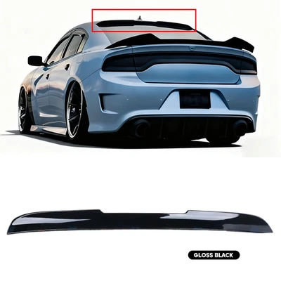Spoiler labial janela teto traseiro estilo V asa preto brilhante para Dodge Charger 2011-24 - Imagem 1 de 4