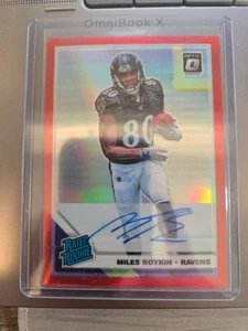 2019 DONRUSS OPTIC #180 MILES BOYKIN Auto RC #ed / 15 RAVENS NOTRE DAME - Picture 1 of 2
