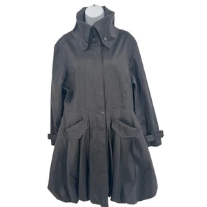 Samuel Dong Black Bubble Coat Raincoat 1164 Size L Balletcore Whimsygoth Iconic - Picture 1 of 11