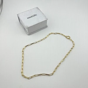 Neuwertige & Lilie Büroklammer Kette Halskette 18K vergoldet verstellbar - Bild 1 von 6