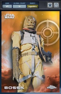 Star Wars Digital Card Trader Chrome 2025 Legendary Gold Bossk 50cc - Picture 1 of 2