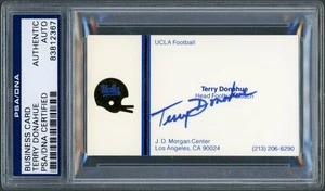 Terry Donahue SIGNED Vtg Business Card UCLA Bruins Football Coach PSA Auto - Picture 1 of 2