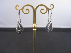 925 sterling silver mother of pearl hook earrings - Picture 1 of 11