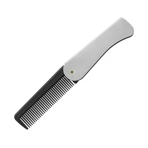 Folding Beard Comb Stainless Steel Comb Mini Wallet Comb Beard and Hair Comb - Picture 1 of 7