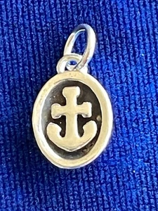 JAMES AVERY ANCHOR OF HOPE OVAL HALF DOME Sterling Silver CHARM - Picture 1 of 4