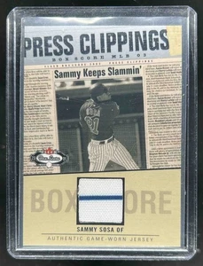 2003 Fleer Box Score Sammy Sosa Press Clippings Game Used Jersey #SS-PC Cubs - Picture 1 of 2