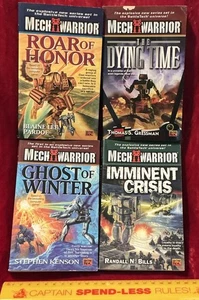 LOT OF 4 BATTLETECH MECHWARRIOR NOVELS ROAR OF HONOUR DYING TIME GHOST OF WINTER - Picture 1 of 4