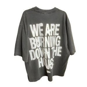 "We Are Burning Down The House" T Shirt Gray Sz L Streetwear Y2K 2000s Grunge - Picture 1 of 10