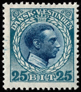Danish West Indies Stamp Scott #55 Mint F-VF 25b King Christian X Portrait Issue - Picture 1 of 1