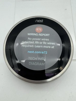 Google Nest 3rd Generation Learning Thermostat A0013 E260129 T3016US STAINLESS - Image 1 of 4