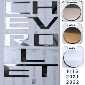 Chrome Raised Plastic Tailgate Letters Inserts Chevrolet Colorado 2021 2022 - Picture 1 of 3