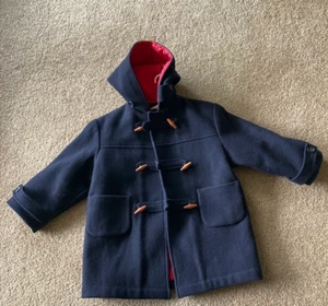 S. Rothschild Size 4T Double Breasted Pea coat Navy  WOOL "Paddington-style" - Picture 1 of 6