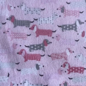 Dachshund Dogs Pet Puppy Flannelette Pink Fabric Sold by 1/2m 50cm L x 100cm W - Picture 1 of 7