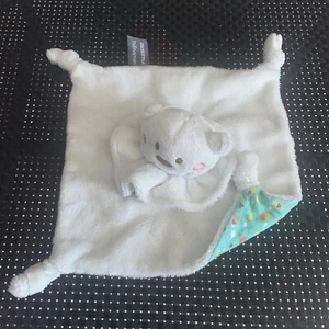 CA6 DOUDOU PLAT CARRÉ  ORCHESTRA PREMAMAN CHAT OURS BLANC COLLERETTE REVERS BLEU - Picture 1 of 3