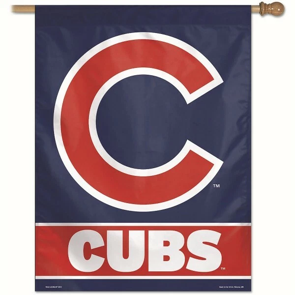 CHICAGO CUBS 28"X40" HOUSE FLAG OR WALL BANNER MLB LICENSED USA SELLER - Image 1 of 1