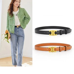 Arc de Triomphe Leather Belt Stylish Versatile Business Casual Jeans Dresses - Picture 1 of 6