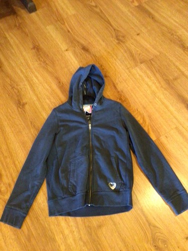 UNDERCOVER Felpa con cappuccio Victoria Secret ROSA donna grande blu prestigioso privilegio cerniera intera