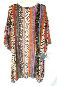 Democracy Sheer Jacket Sz S/M Black Animal Print Open Front 700604 Women ZG21 - Picture 1 of 6