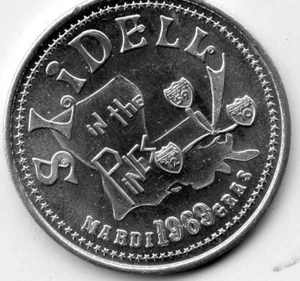 Dobloon Mardi Gras: Slidell Coin Club 1969 aluminio - Imagen 1 de 2