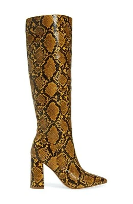 Jeffrey Campbell точка носок колена ботинки змея печать Sz 9,5 - Изображение 1 из 4