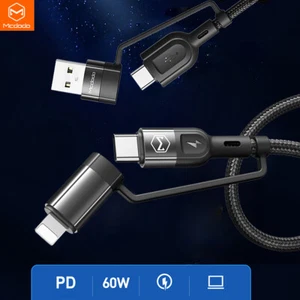 4in1 60W PD Cable Charger Cord for iPhone 16 15 14 13 12 Samsung S25 S24 S23 S22 - Picture 1 of 12