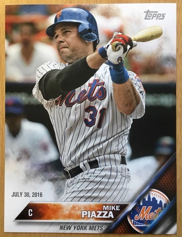 NEW YORK METS Hall Of Fame MIKE PIAZZA #31 Topps Baseball Card Poster - 9" x 12" Cover