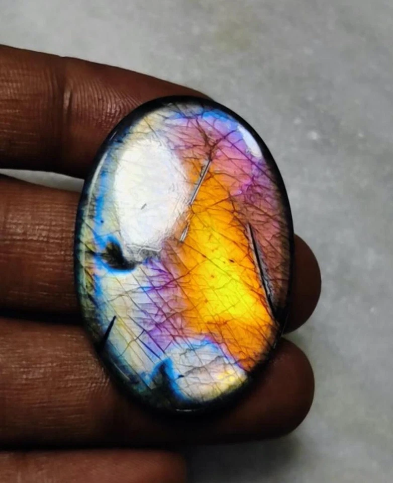 Multi Flash Labradorite Cabochons For Making Pendant/Crafting/Jewelry/Wire Wrap - Image 1 of 1