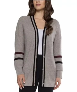 Matty M Ladies' Varsity Cardigan Size XS / Heather Gray - Picture 1 of 7