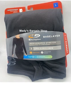 C9 Champion Women's Performance Long Sleeve Crew Baselayer BLACK Large 12-14 NWT - Picture 1 of 13