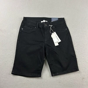 Workshop Shorts Womens 10 Black Cotton Blend Flat Front Skinny Bermuda NWT - Picture 1 of 11