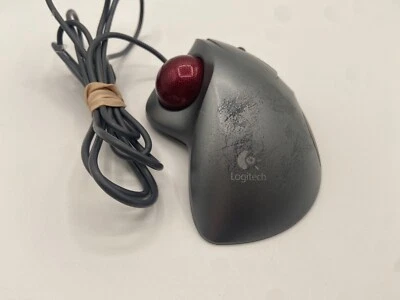 Logitech T-BB18 Trackman Wheel USB Trackball Mouse Tested Works Wired Ergonomic - Image 1 of 4