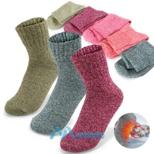 3 Pairs Womens Winter Warm Thermal Lambs Wool Merino Heavy Duty Boot Socks 9-11 - Picture 1 of 18