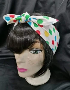 Multi Colour Spotty 40s 50s Hair Wrap Headband Rockabilly Scarf Children in Need - Picture 1 of 1