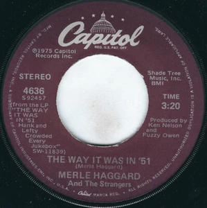 Merle Haggard / The Way It Was In '51 / Vinyl / Country-Rock / Outlaw / US - Picture 1 of 2
