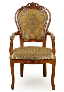 Wonderful Dining chair with armrests solid wood louis baroque rococo style 77639 - Picture 1 of 3