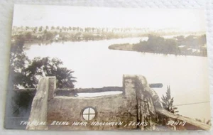 TROPICAL SCENE NEAR HARLINGEN TEXAS RPPC 1940 VINTAGE REAL PHOTO POSTCARD - Picture 1 of 2