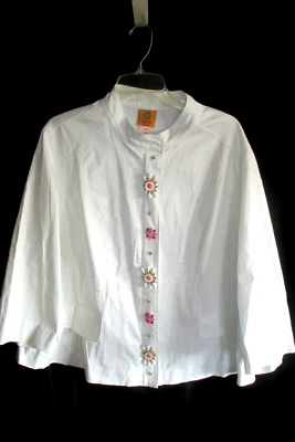 RUBY RD.  - 18W - SPLENDID BEADED FRONT WHITE ZIPPER UP LIGHT JACKET NWOT - Image 1 of 4