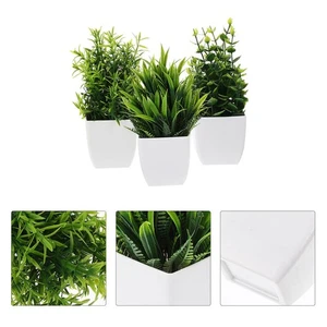 3pcs Small Artificial Plants in Pots for Home and Office Mini Fake Plants for - Picture 1 of 12