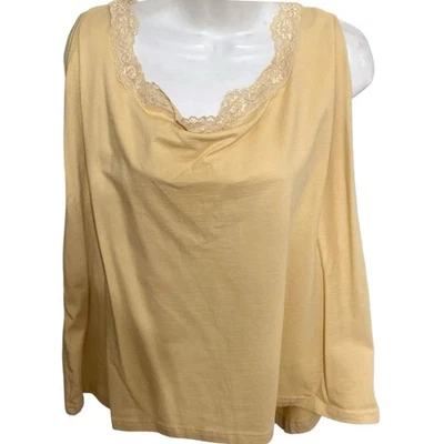 CAMISOLA DE SALÓN/CAMISA SIN MANGAS ST EVE INTIMATES BEIGE PUNTO LISO ribete encaje 4X Foto 1 de 4