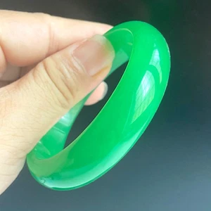 Zertifizierter Armreif 60 mm natürliche grüne Jadequalität grüne Jade Jadeit 2157 - Bild 1 von 7