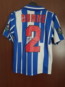 Camiseta de fútbol local Colchester United 1998-1999 Joe Dunne firmada talla YXL 30-32 - Imagen 1 de 13