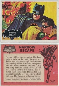 1966 Topps Batman Black Bat Card #21 "Narrow Escape" - Picture 1 of 1