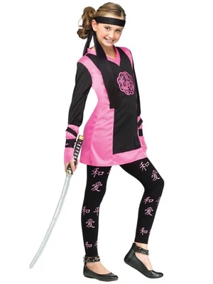 Dragon Ninja Pink Warrior Japanese Asian Martial Book Week Child Girls Costume - Image 1 of 2