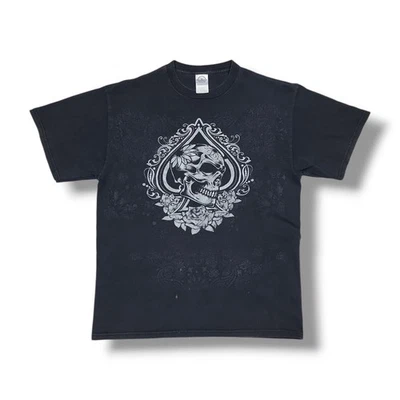 Camiseta De Colección Calavera Pala Estampado Gráfico Negra Delta Pro Y2K Para Hombre Grande Foto 1 de 4